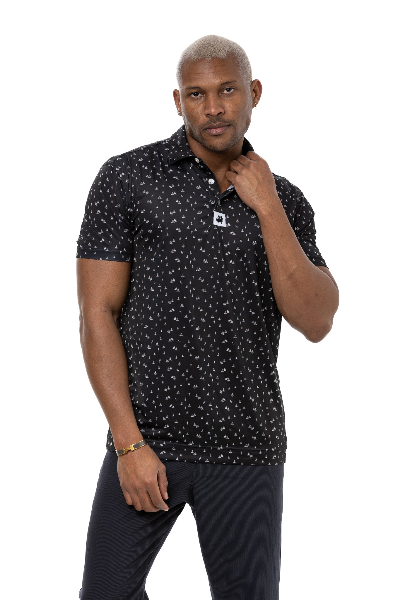 Polka dot golf shirt sale